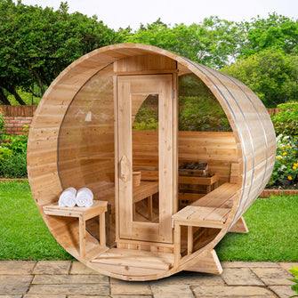 Dundalk Leisurecraft CT Electric Heated Serenity MP Barrel Sauna 4 Person | CTC2245MPE