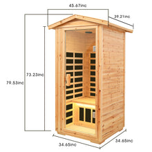 Old Fir Wood Far Infrared Outdoor Sauna Room For 1 Person | D0102XFJ0D2